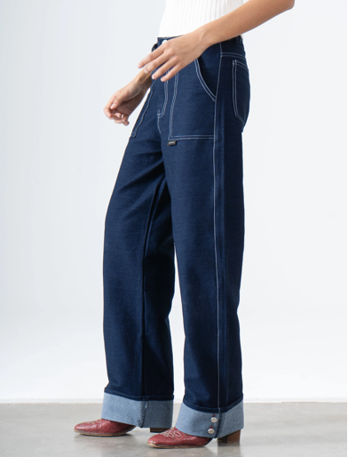 Cuffed Denim Pants