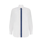 Denim Patch Long Sleeve Button Up Shirt
