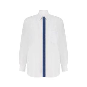 Denim Patch Long Sleeve Button Up Shirt