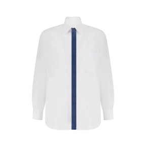 Denim Patch Long Sleeve Button Up Shirt