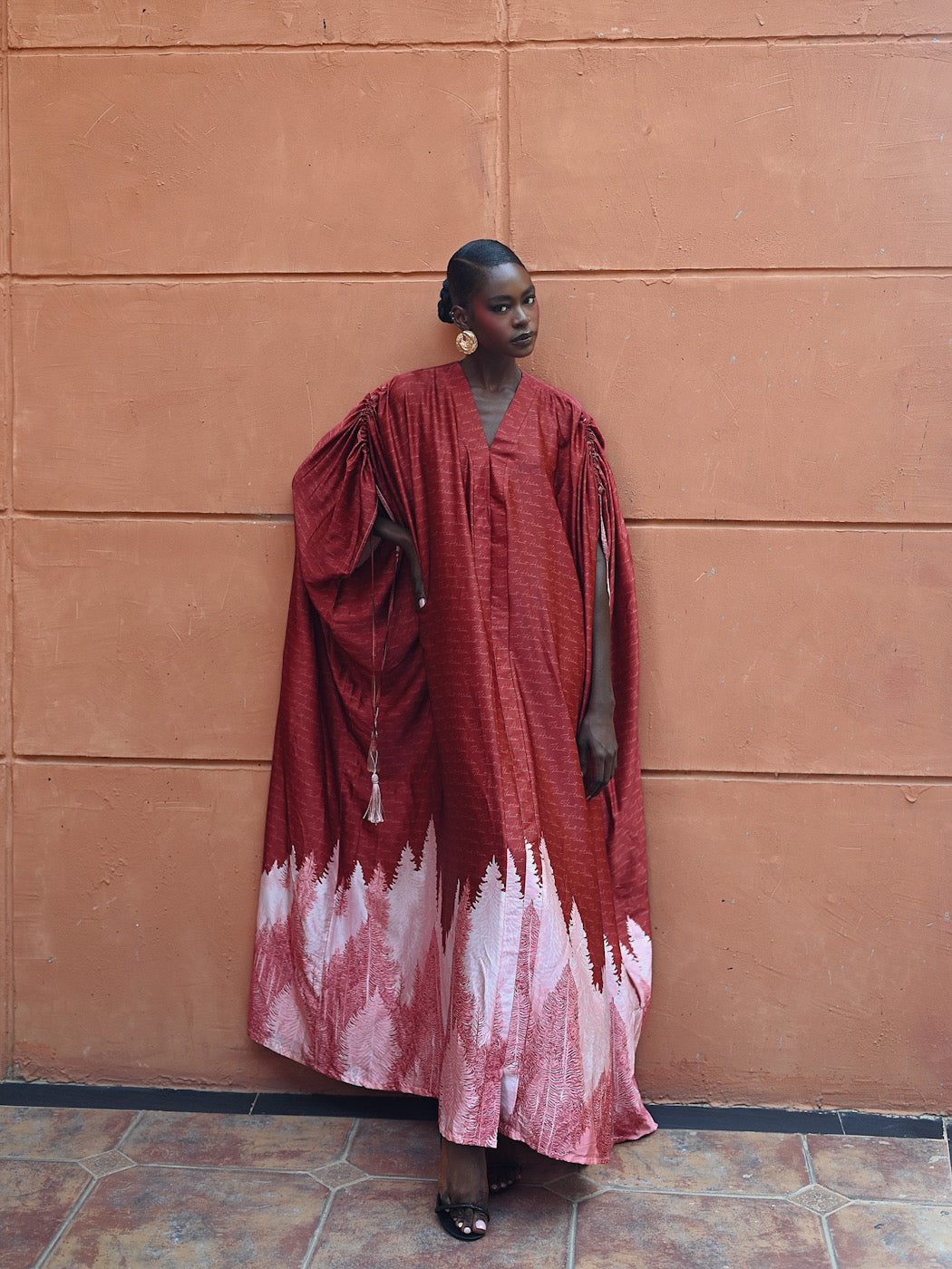 SURI SILK KAFTAN-RED