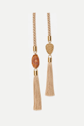 Silk Tassel Belt with jade