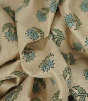 Palak Handmade Bohemian Block Print Viscose Color Linen Window Curtain