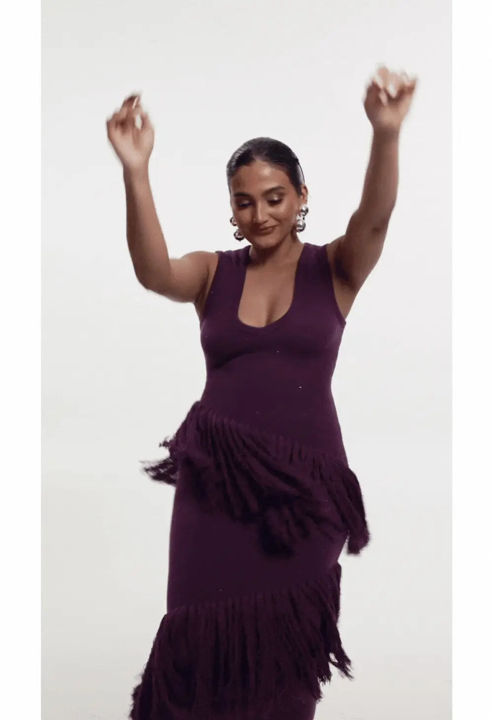 Uyai Sequin Fringe Maxi Dress