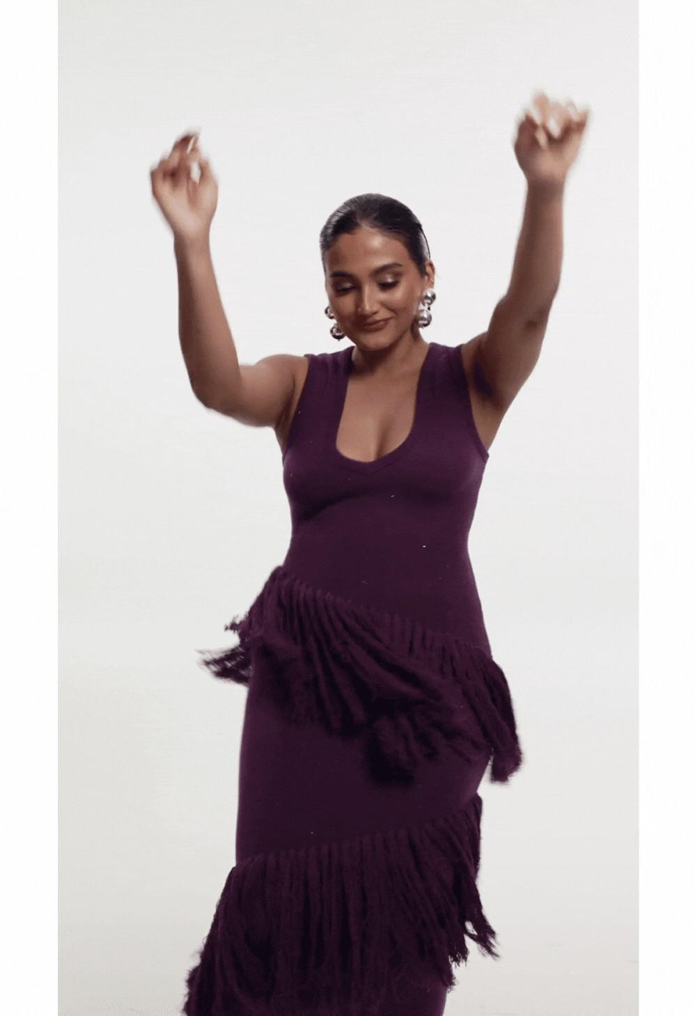 Uyai Sequin Fringe Maxi Dress