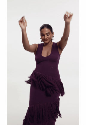 Uyai Sequin Fringe Maxi Dress