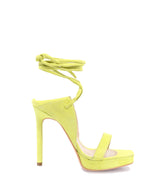 Suede Yellow Strappy Heels Julia