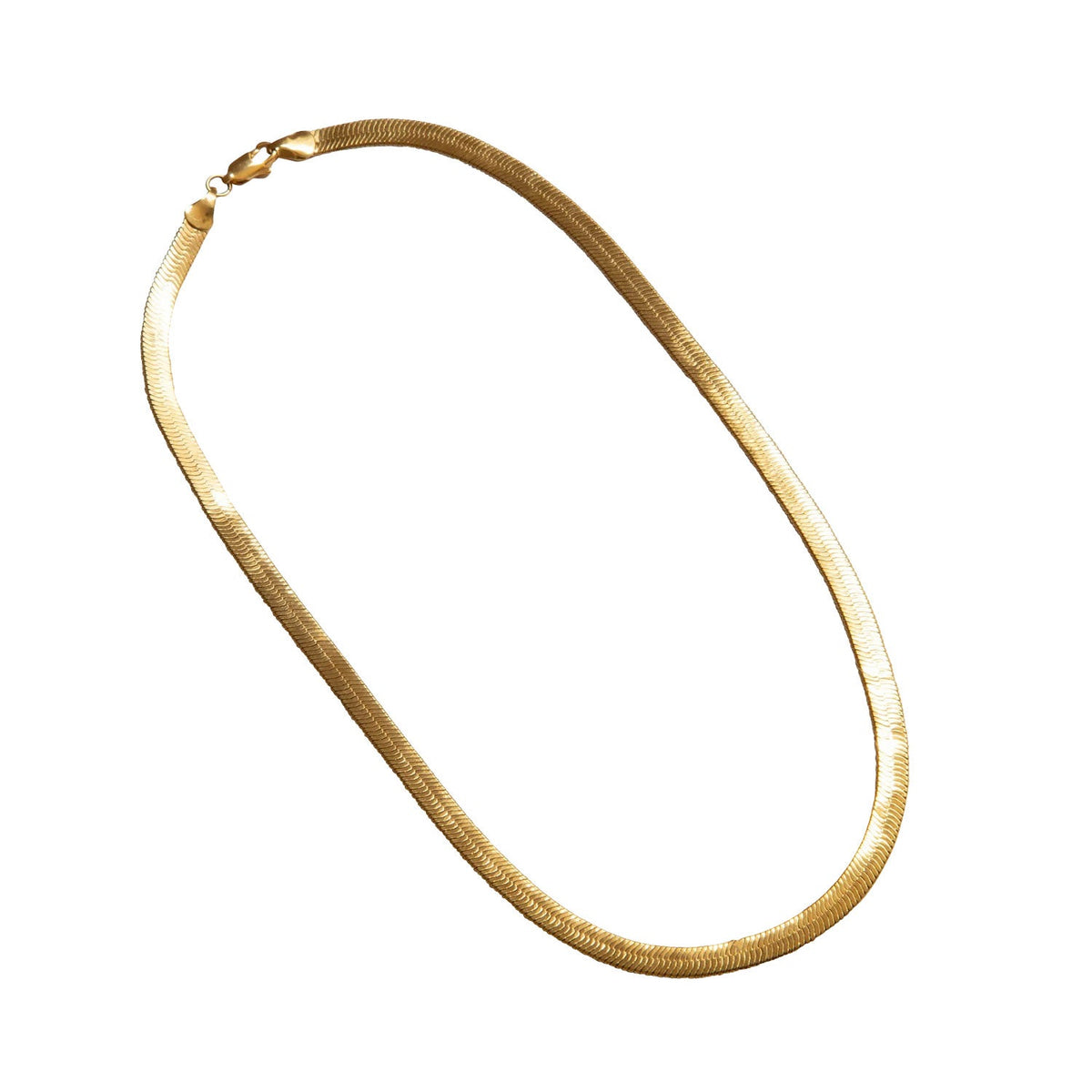 Ennis Herringbone Snake Chain Gold Necklace