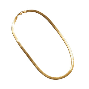 Ennis Herringbone Snake Chain Gold Necklace