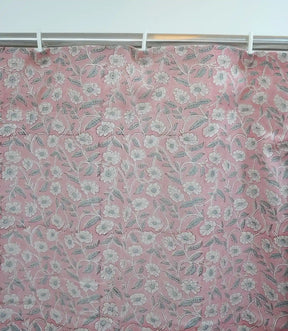Haridwar Floral Block Print Viscose Linen Curtain