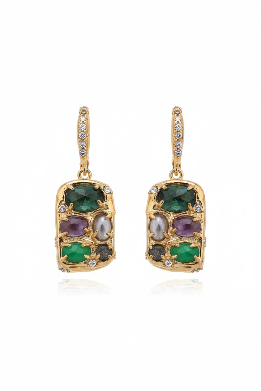 DEJI ENIOLA Mosaic Agate Earrings