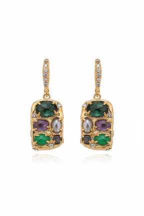 DEJI ENIOLA Mosaic Agate Earrings