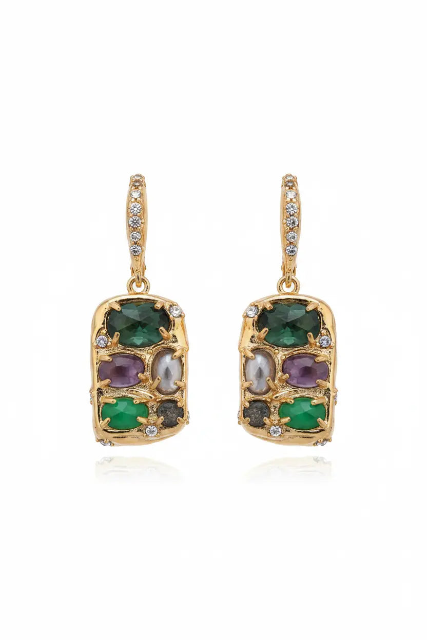 Mosaic Agate Earrings