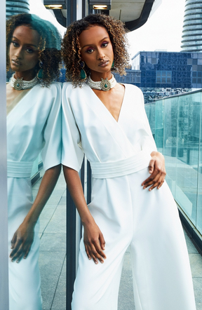 Envelope V-Neck Wide Leg Jumpsuit