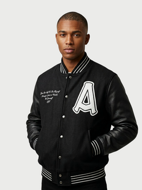 SPIRIT & WEALTH LETTERMAN JACKET