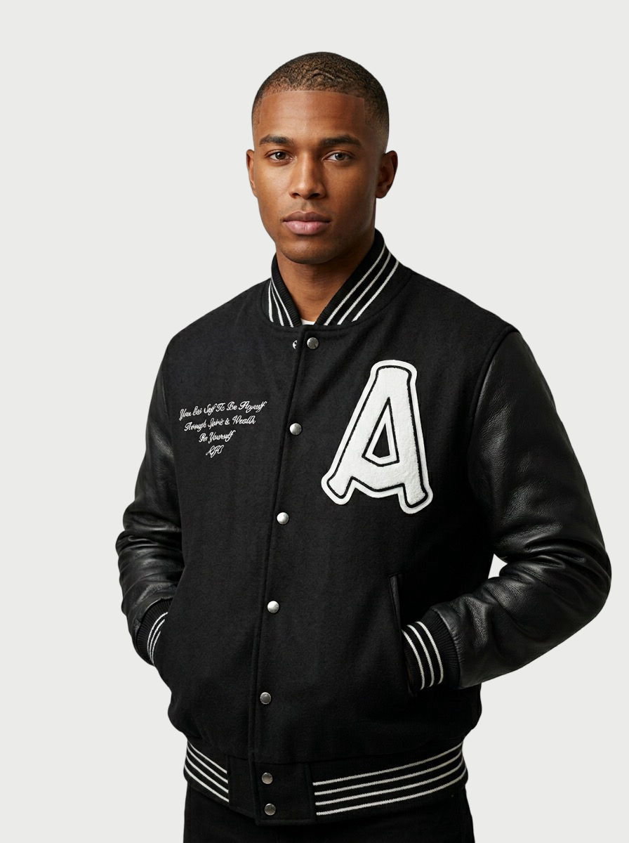 SPIRIT & WEALTH LETTERMAN JACKET