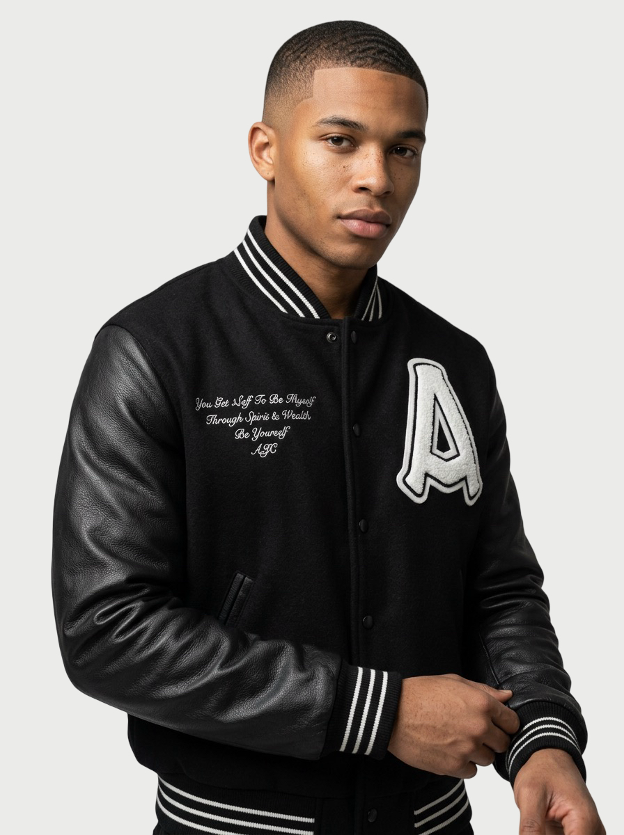 SPIRIT & WEALTH LETTERMAN JACKET