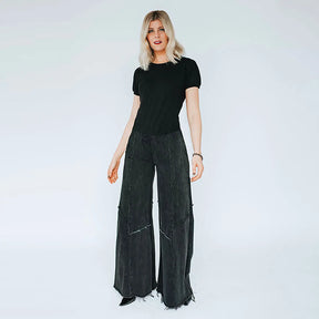 Alex Low Rise Wide Leg Jean-Black