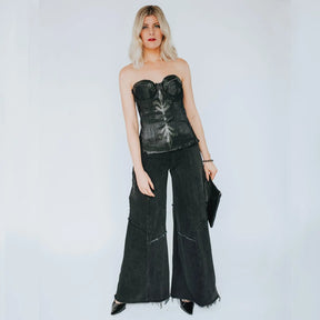 Alex Low Rise Wide Leg Jean-Black