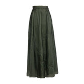 Amelia Maxi Parachute Skirt-Olive