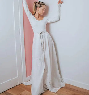 Amy Maxi Parachute Skirt-White