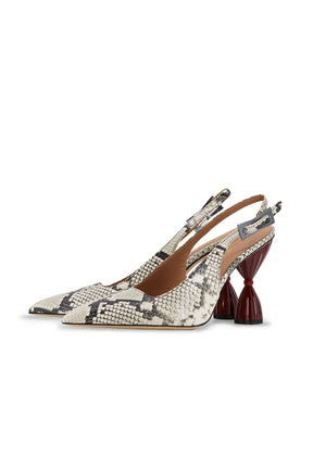 Leila Snake Print Slingback Heel
