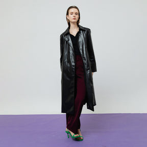 RAVEN LEATHER TRENCH COAT