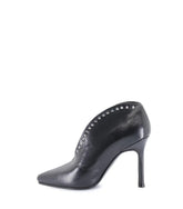 Chic Black Leather Booties with Studs Bowie