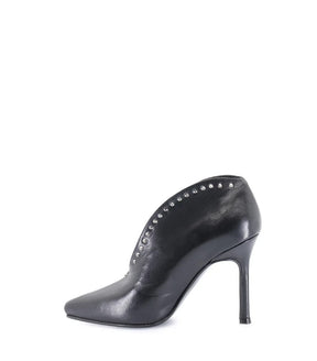 Chic Black Leather Booties with Studs Bowie