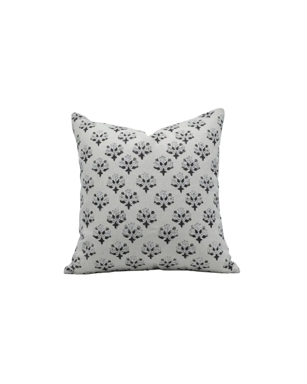 Artfully Handcrafted Block-Printed Pure Linen Pillow Cover - Diwali Flower
