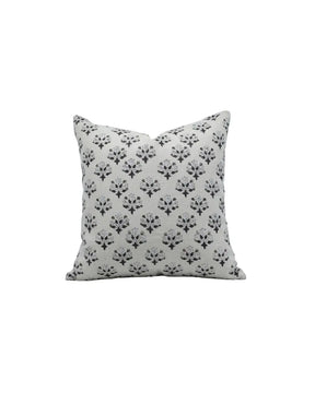 Artfully Handcrafted Block-Printed Pure Linen Pillow Cover - Diwali Flower