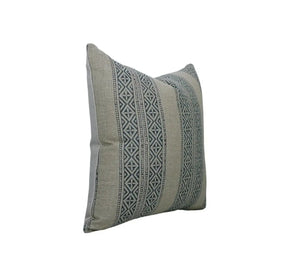 Stylish Floral Block Print Boho Thick Linen Pillow Cover- Kaju Katali