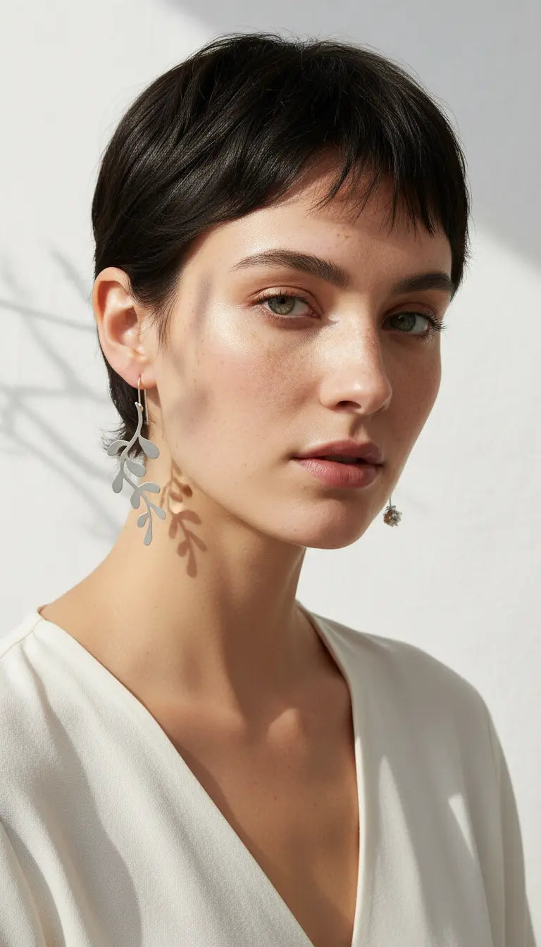 Hanging Vine  Earrings & Ladybug Convertible Extensions