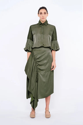 Tilsa Artisan Detail Blouse | Olive