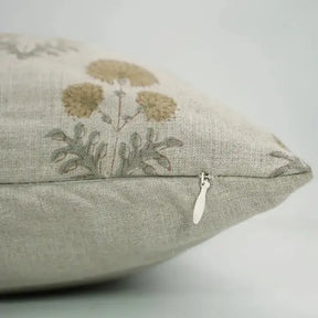 Beautiful Hand-carved Design Block Print Pure Linen Cushion Cover - Rishi