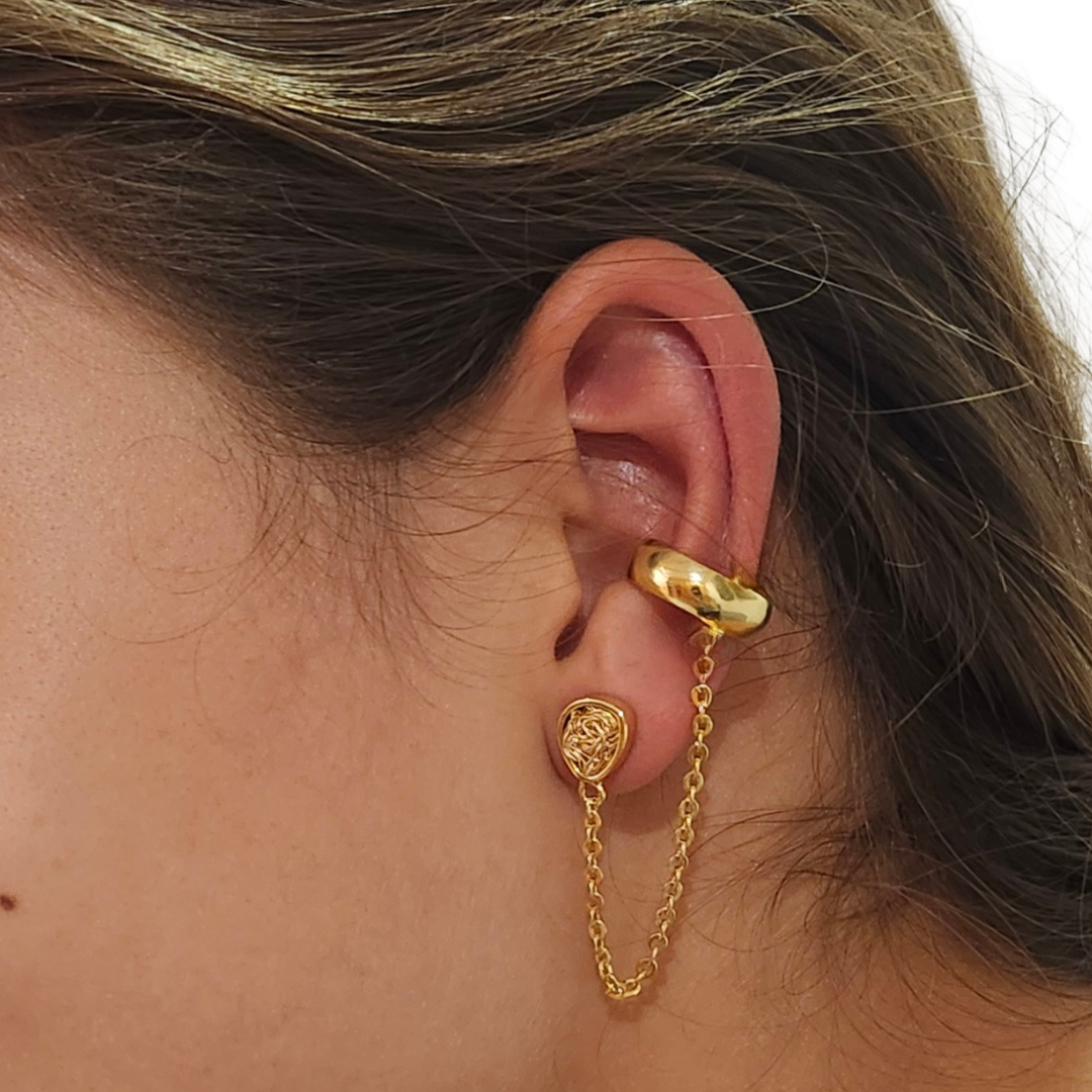 Gold Ear Cuff & Dream Earring Set