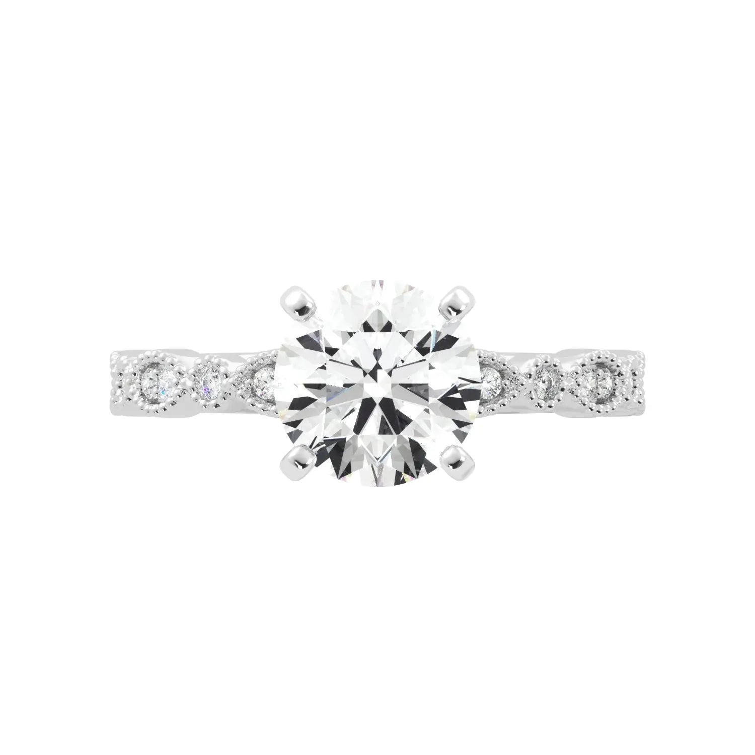 Natural Diamond Hidden Halo Platinum Engagement Ring