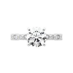 Natural Diamond Hidden Halo Platinum Engagement Ring