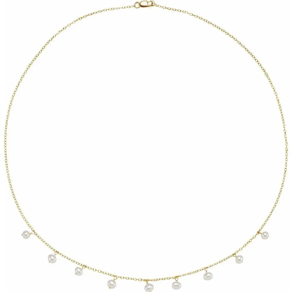 Freshwater Pearl 18" Necklace in 14K Gold