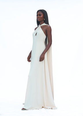 DEA HALTER DRESS - CREAM