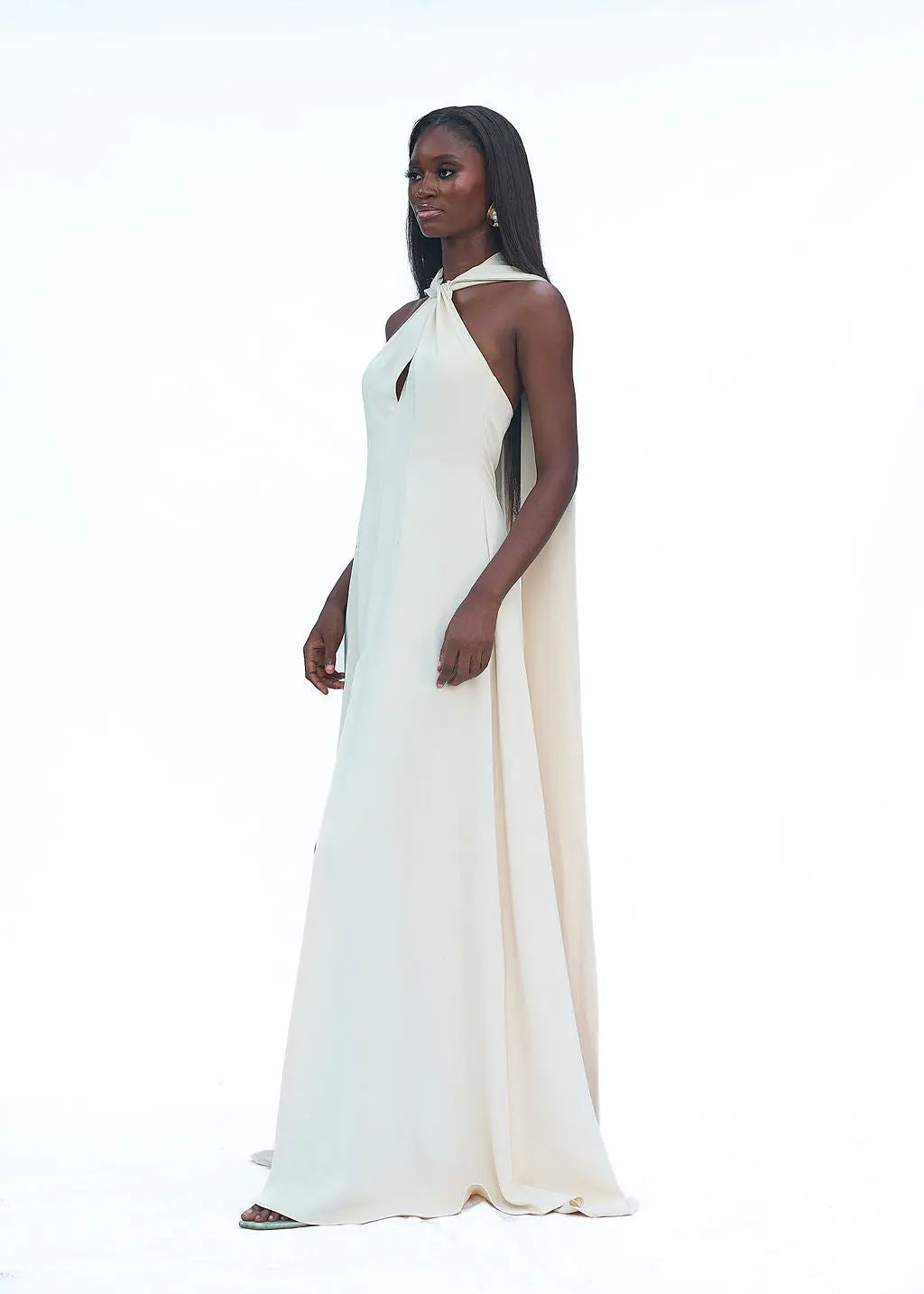 DEA HALTER DRESS - CREAM