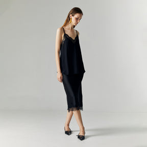 ALTHEA SATIN LACE SKIRT