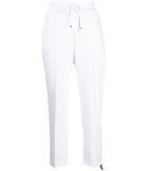 White Cotton Sweatpants With Laminated Band
