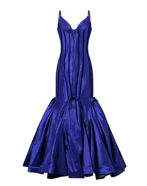 Blessing Silk & Velvet Black Corset Gown