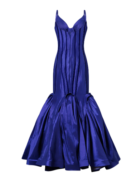 Blessing Silk & Velvet Black Corset Gown