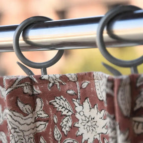Hand Block Print Duck Canvas Curtain -manikarnika