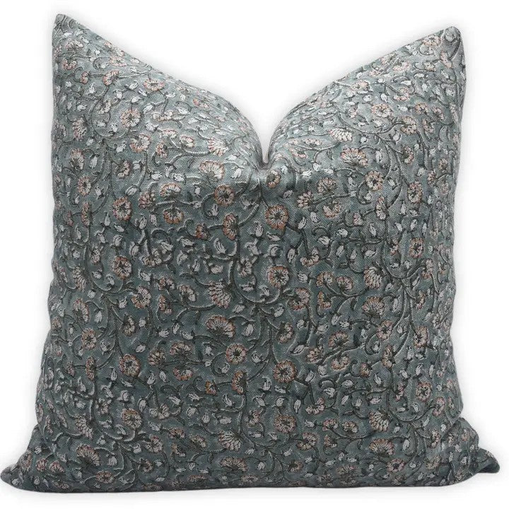 Unique Block Print Thick Linen Pillow Cover - Himachal