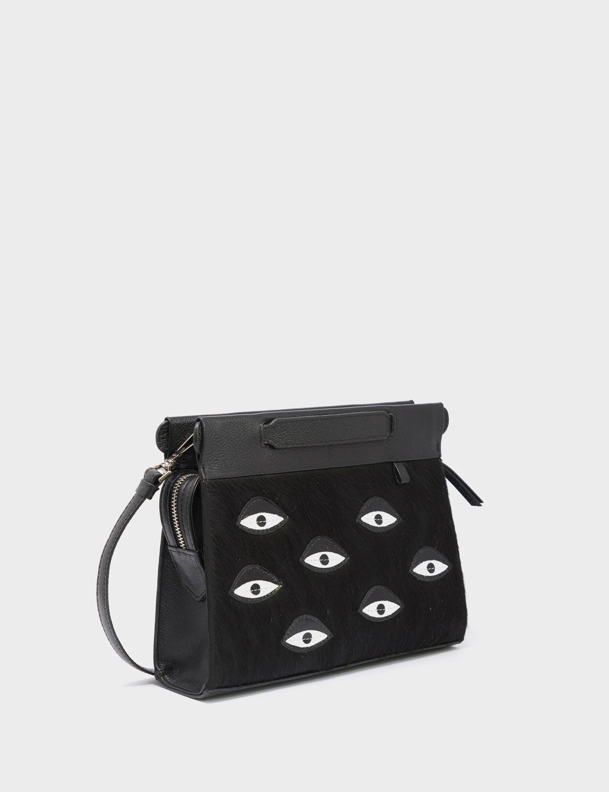 Vali Crossbody Small Leather Bag - Eyes Applique Adjustable Handle