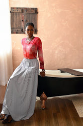 ODI BODY SUIT X FA POPLIN RUCHED SKIRT