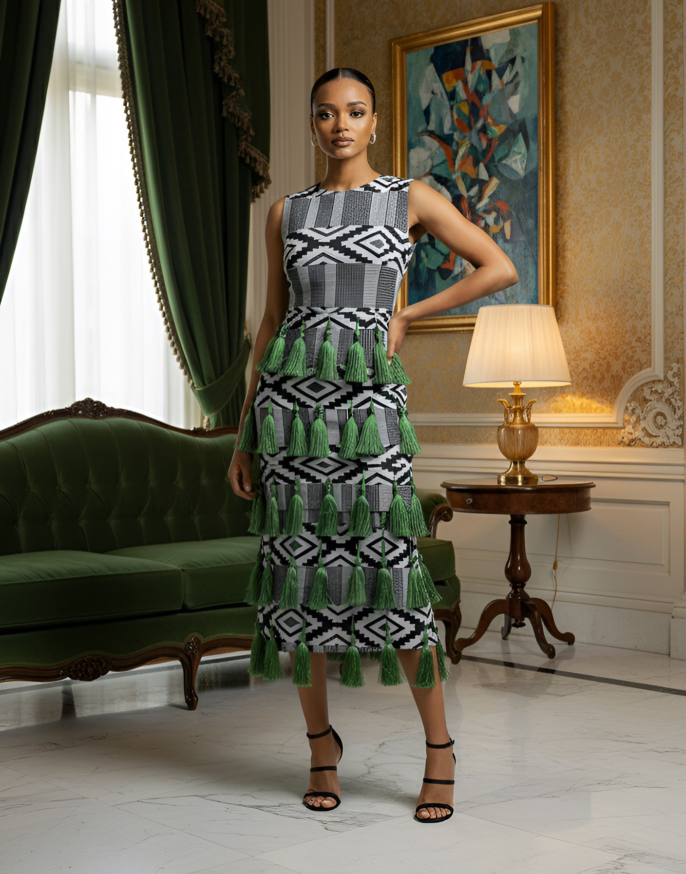 Lisa Luxe Akwete Tassel Dress